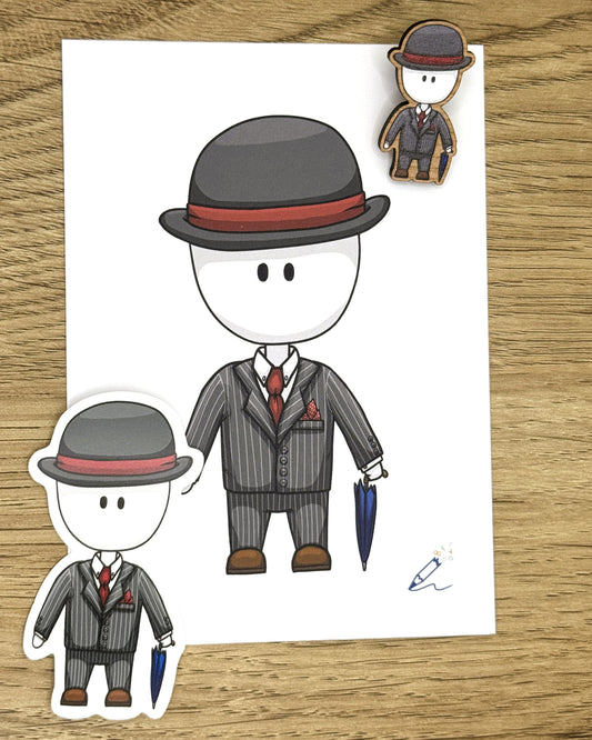 Businessman A6 Art Print