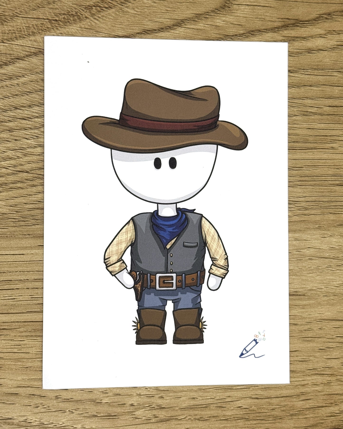 Cowboy A6 Art Print