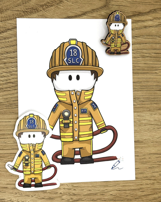 Firefighter A6 Art Print