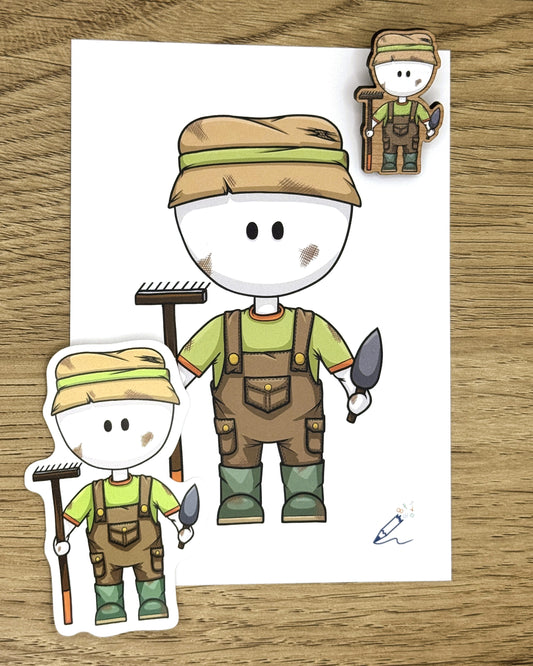 Gardener A6 Art Print