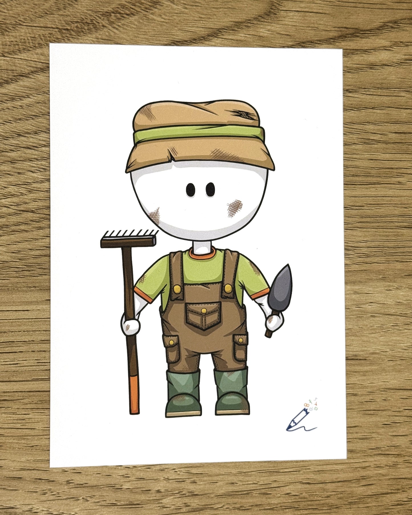 Gardener A6 Art Print