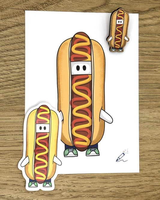 Hotdog A6 Art Print