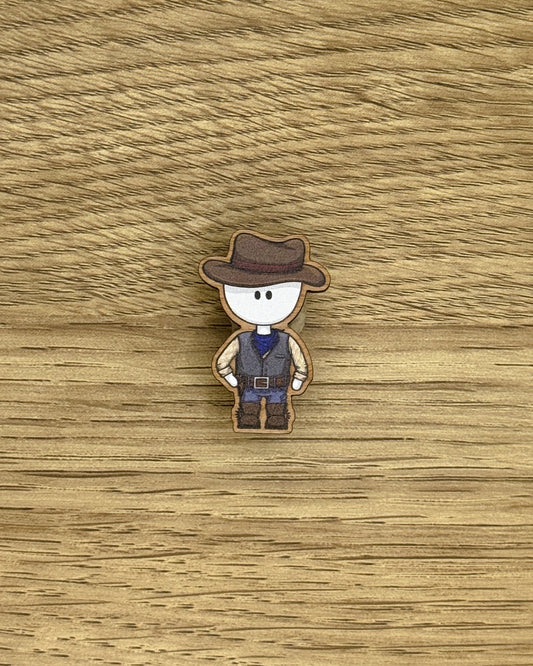 Cowboy Wooden Pin