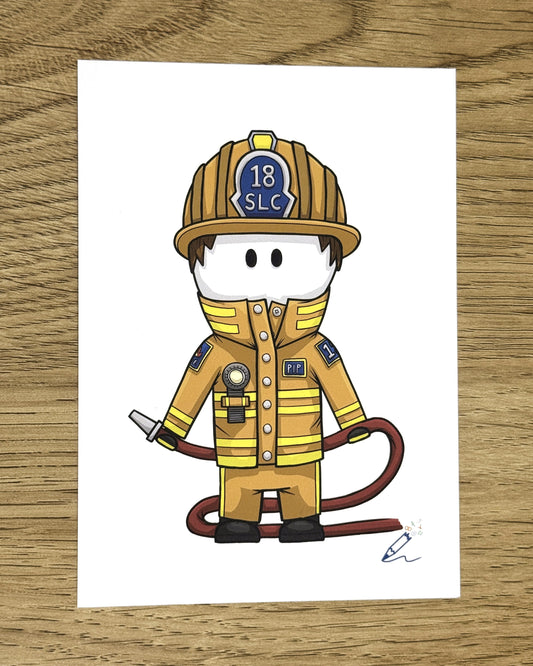 Firefighter A6 Art Print