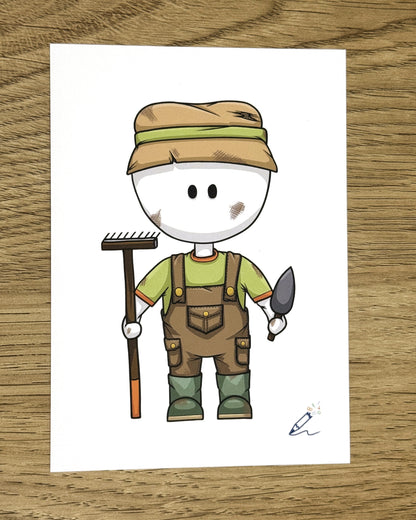 Gardener A6 Art Print