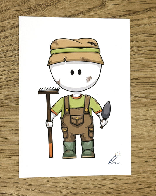 Gardener A6 Art Print