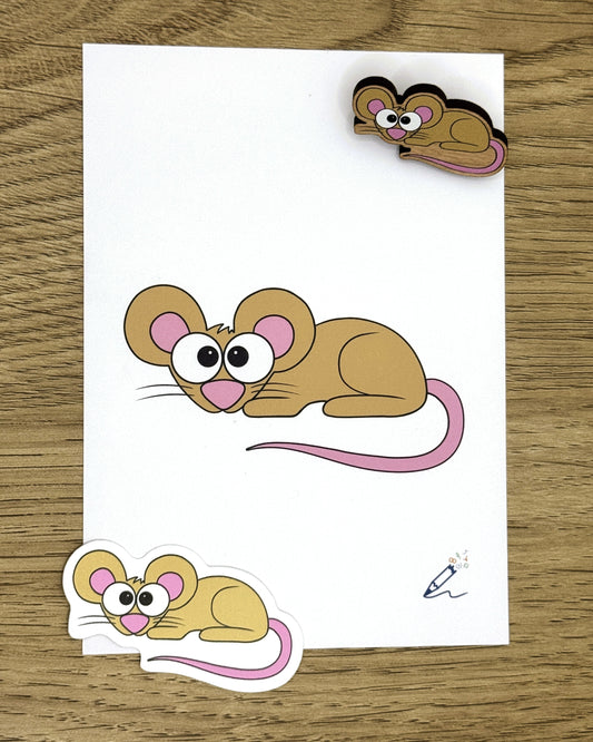 Mouse Wooden Pin