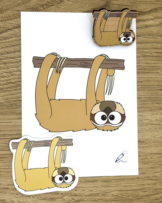Sloth Wooden Pin
