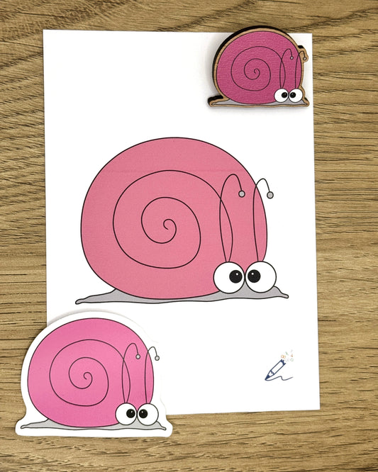 Snail Wooden Pin